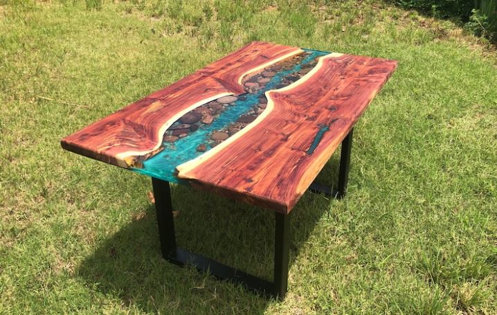 Coffee Table - Regular, Live Edge, Epoxy River